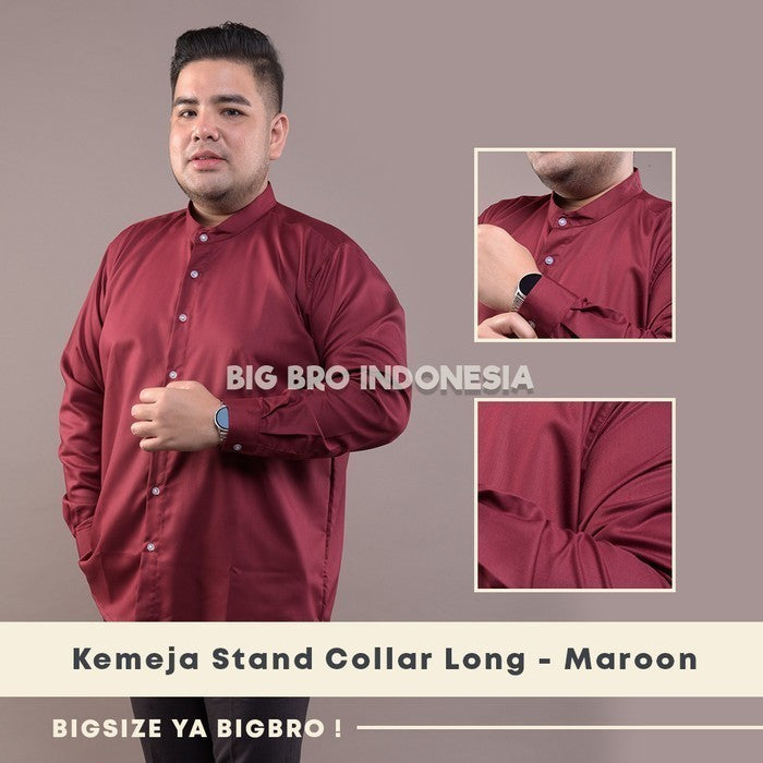 Kemeja Big Size Basic Collar Panjang Pria BIG BRO Jumbo XL XXL