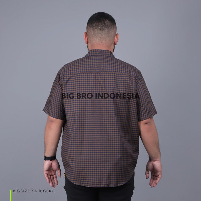 BigBro Kemeja Kotak Pendek Big Size Pria Ukuran Besar Jumbo XXL XXXL