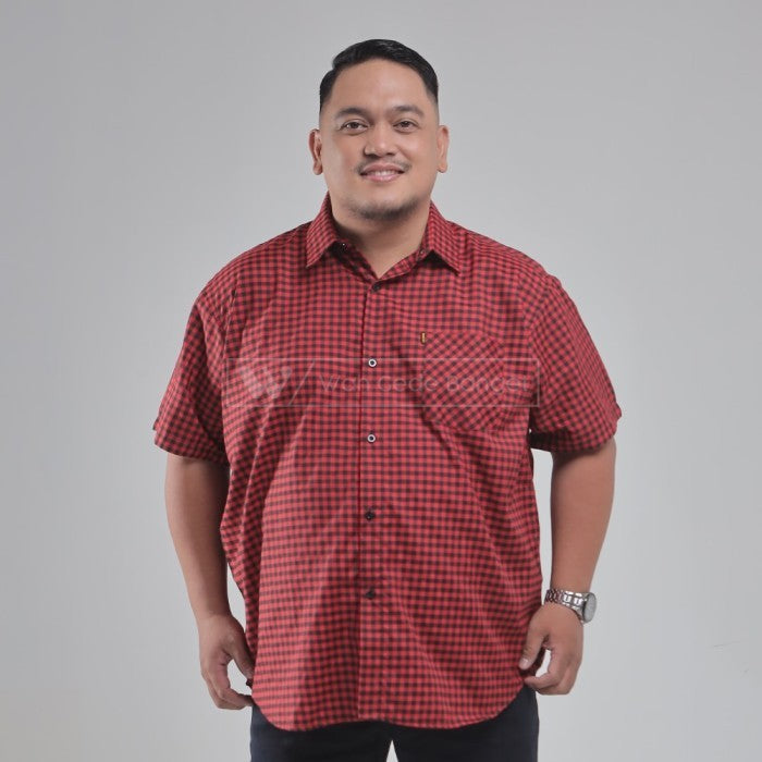 WGB Kemeja Kotak Lengan Pendek Pria Big Size Ukuran Jumbo XXL XXXL