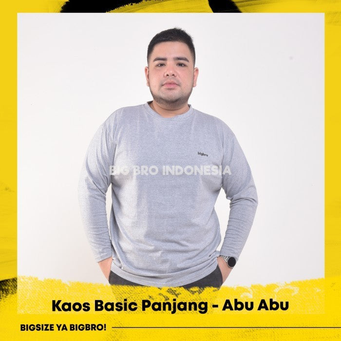 Kaos Basic Panjang Big Size Pria BIGBRO Ukuran Besar Jumbo XXL XXXL