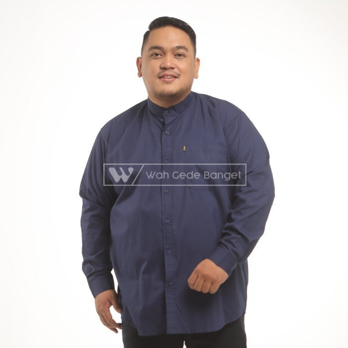 WGB Kemeja Stand Up Collar Lengan Panjang Pria Big Size XXL XXXL