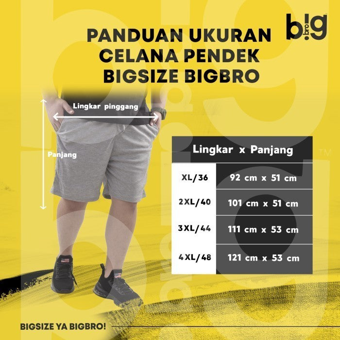 Celana Santai Pendek BigSize Pria BIG BRO Ukuran Besar XL XXL XXXL