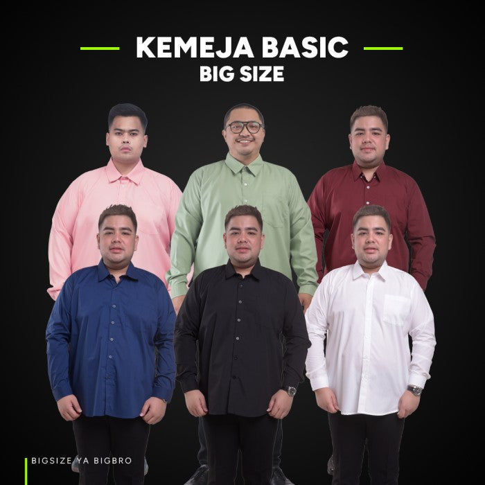 Kemeja Big Size Pria BIG BRO Ukuran Besar Jumbo XXL XXXL Biru Tua Navy