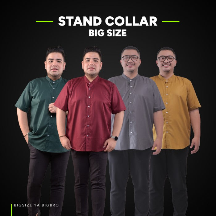 Kemeja Big Size Basic Collar Pendek Pria BIG BRO Jumbo XL XXL