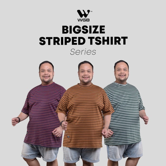 WGB Kaos Salur Mono Striped Pria Bigsize Super Jumbo XXL XXL