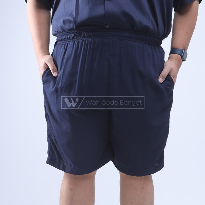 WGB Kemeja Polos Cuban Lengan Pendek Pria Big Size Jumbo XL XXL