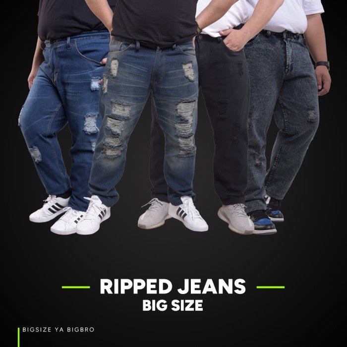 BigBro Celana Ripped Jeans Panjang BigSize BIG BRO Ukuran Besar XL XXL