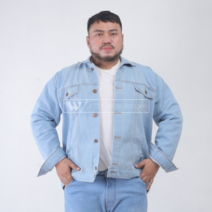 Jaket Jeans Denim Pria Big Size Ukuran Besar Jumbo XXL XXXL