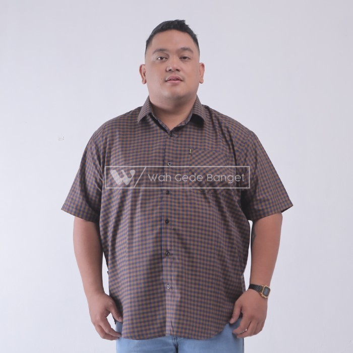 WGB Kemeja Kotak Lengan Pendek Pria Big Size Ukuran Jumbo XXL XXXL