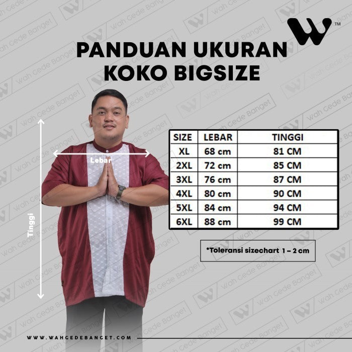 WGB Koko Panjang Kombinasi Pria Big Size Ukuran Jumbo XXL XXXL