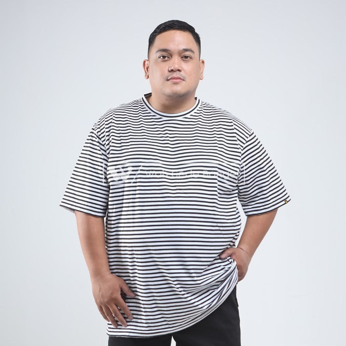 WGB Kaos Salur Mono Striped Pria Bigsize Super Jumbo XXL XXL