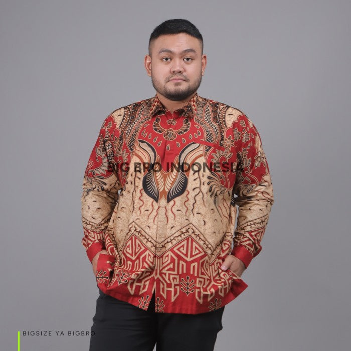 WGB Batik Big Size Pria Basic Lengan Panjang XXL XXXL