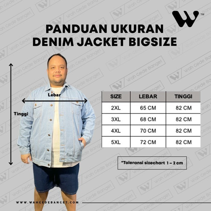 Jaket Jeans Denim Pria Big Size Ukuran Besar Jumbo XXL XXXL