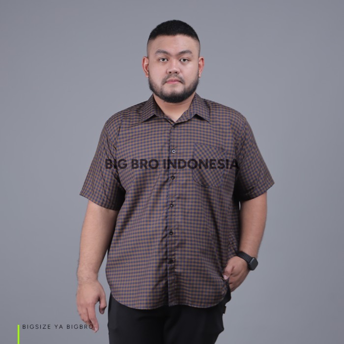 BigBro Kemeja Kotak Pendek Big Size Pria Ukuran Besar Jumbo XXL XXXL