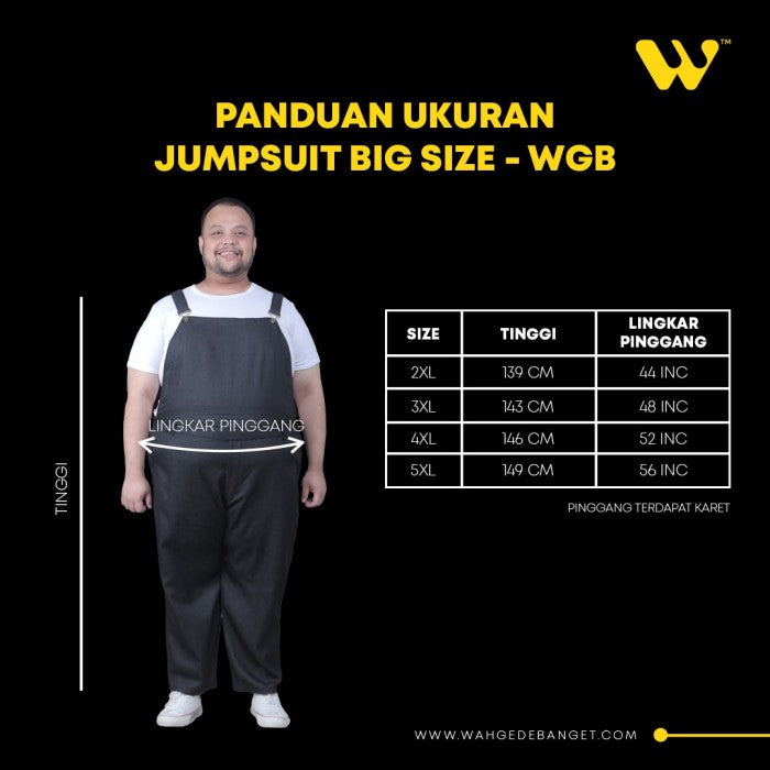 WGB Jumpsuit Pria Big Size Ukuran Jumbo XL XXL XXXL