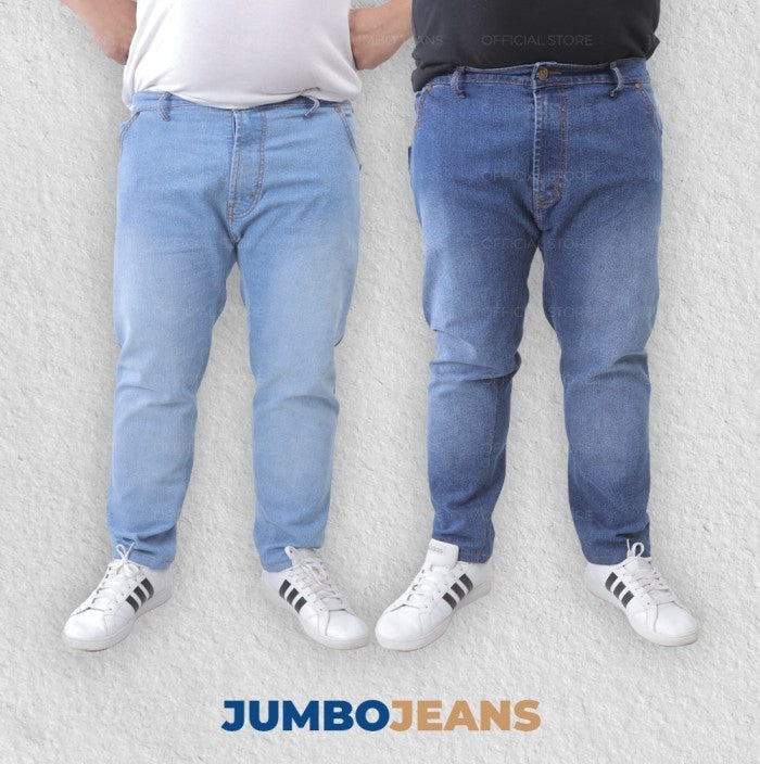 Celana Jeans Panjang Basic Spray Pria Big Size Jumbo XXL XXXL