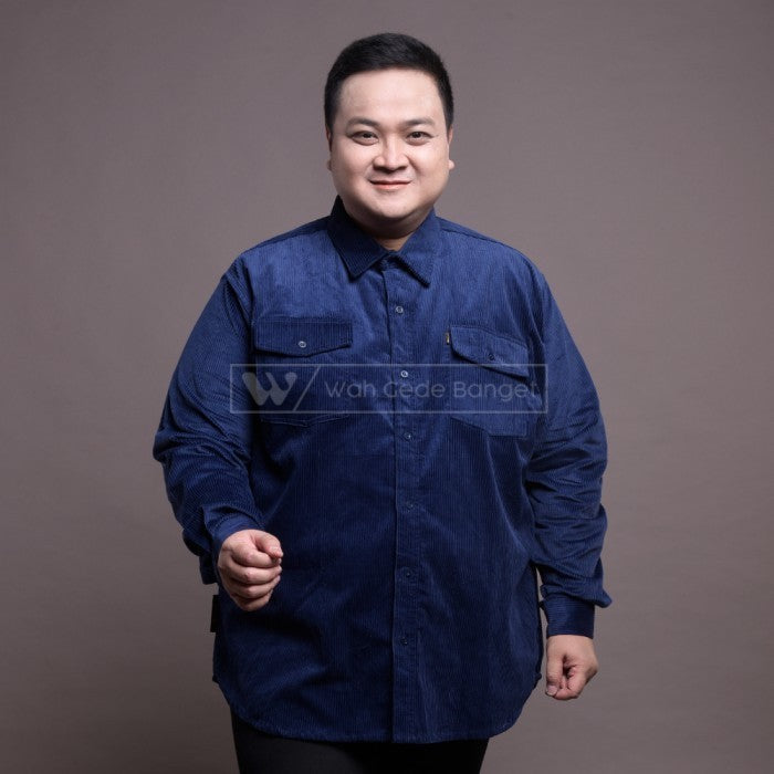 WGB Kemeja Panjang Corduroy Pria Big Size Ukuran Besar XXL XXXL