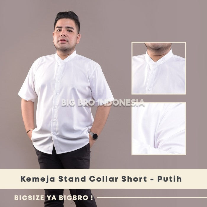 Kemeja Big Size Basic Collar Pendek Pria BIG BRO Jumbo XXL XXXL