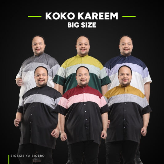 BigBro Koko Pendek Kombinasi Pria Big Size Ukuran Jumbo XXL XXXL
