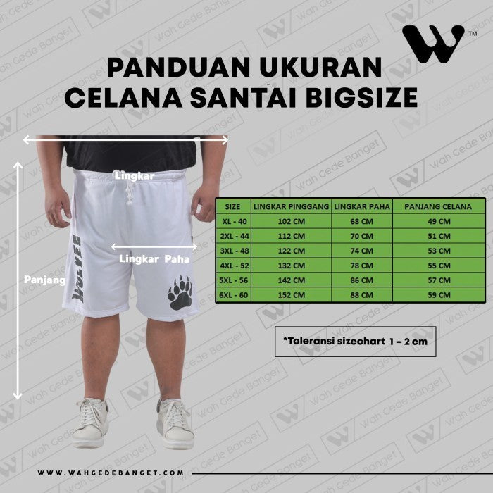 WGB Celana Pendek Unfinished Basic Big Size Ukuran Jumbo XL XXL XXXL