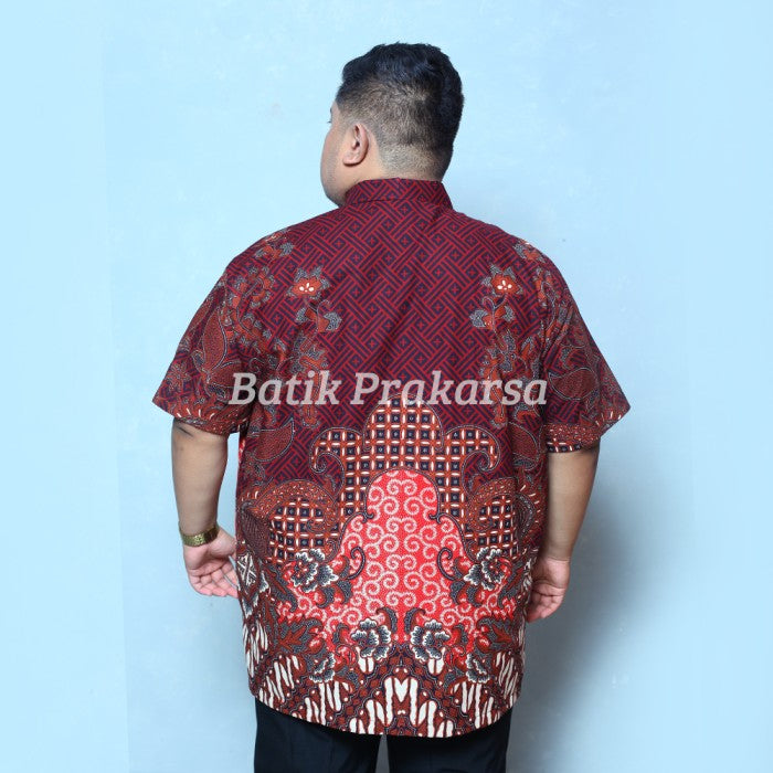 Batik Big Size Pria Prakarsa Premium Classic Lengan Pendek - PD04