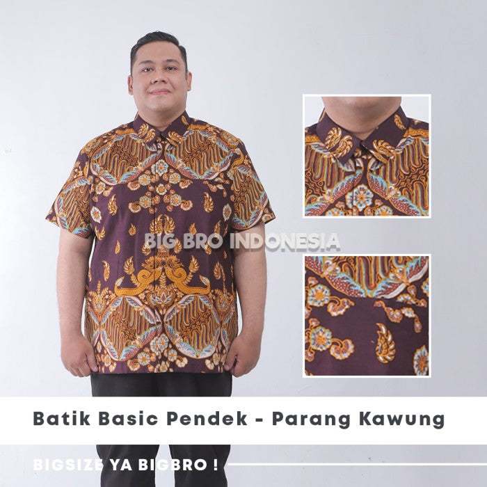 WGB Batik Big Size Pria Basic Lengan Pendek XXL XXXL