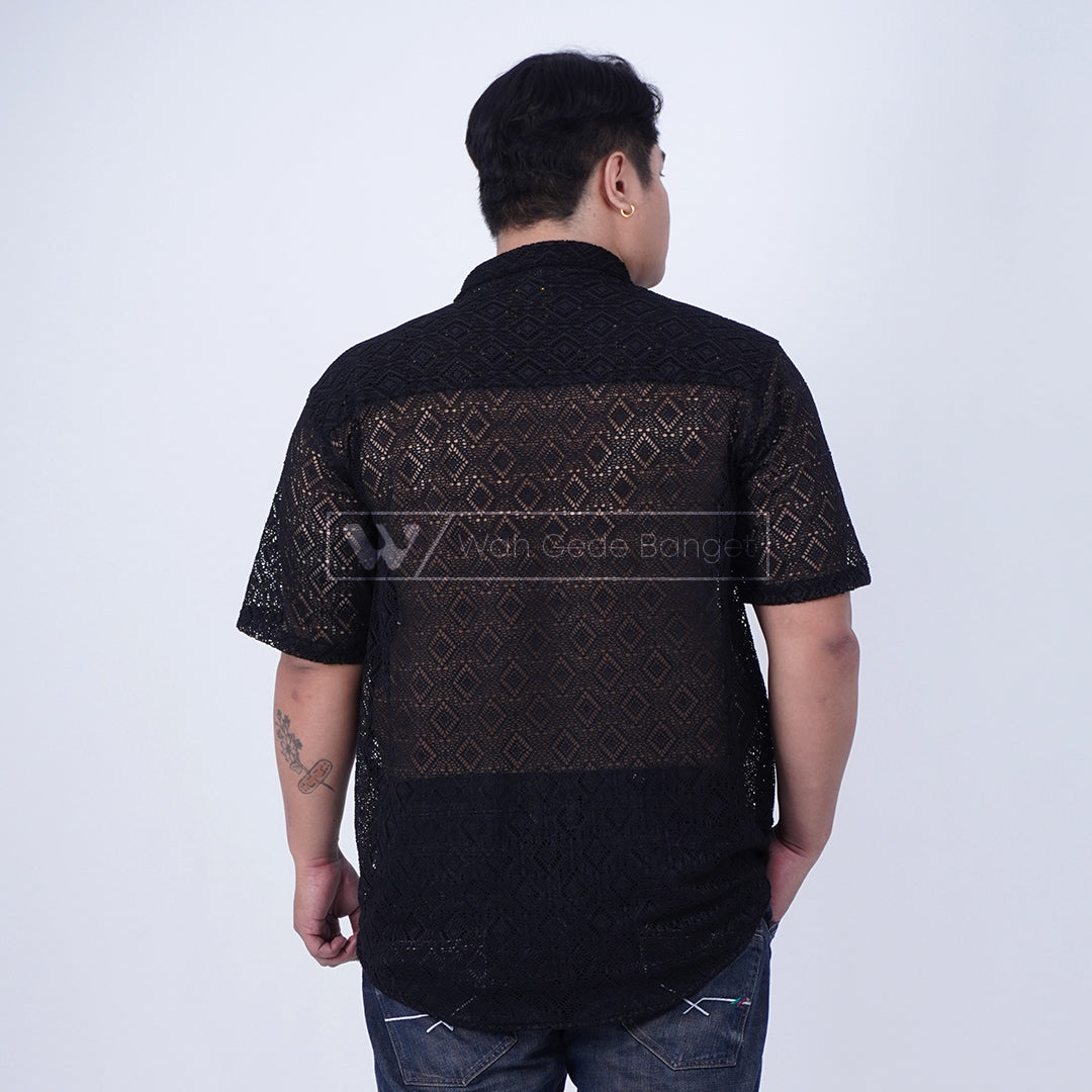 WGB Kemeja Lace Brukat Pria Big Size Ukuran Jumbo XXL XXXL