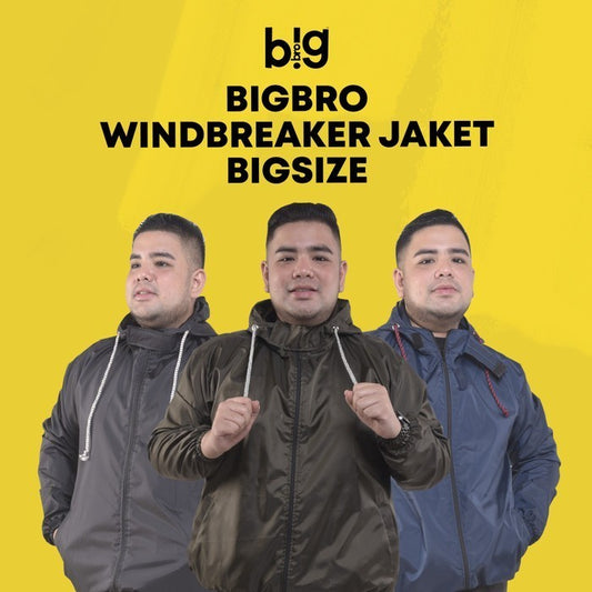 BigBro Jaket Windbreaker Basic Pria Bigsize Jumbo Ukuran Besar XL XXL