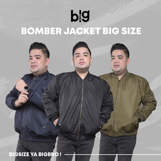 BigBro Jaket Bomber Basic Big Size Pria Jumbo Ukuran Besar XXL XXXL