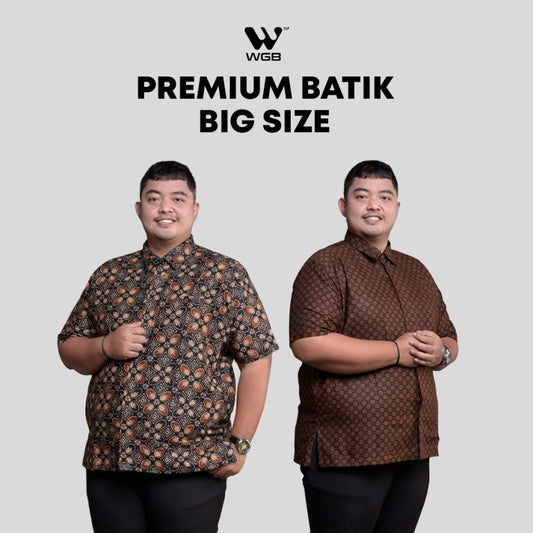 Batik Big Size Pria Prakarsa Premium Sogan Lengan Pendek XXL XXXL