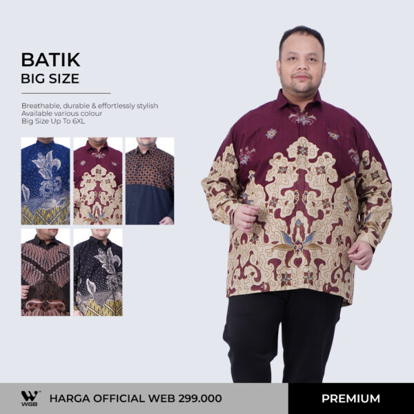 WGB Premium Batik Big Size Pria Classic Lengan Panjang XXL XXXL - Image 1