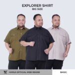 Kemeja Casual Safari Bush Khaki Bigsize Jumbo Pria Ukuran XL XXL