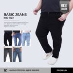 WGB Celana Jeans Panjang Basic Spray Pria Big Size Jumbo XXL XXXL