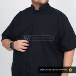 Kemeja Stand Up Collar Pendek Pria Big Size XL  XXL XXXL GDE  WGB - Image 2