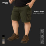 WGB Celana Cargo Pendek Pria Big Size Jumbo XXL - Stretch Melar Tebal - Prime Series