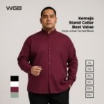 WGB Kemeja Stand Up Collar Panjang Pria Big Size Jumbo XXL - Best Value Series