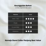 WGB Kemeja Stand Up Collar Panjang Pria Big Size Jumbo XXL - Best Value Series - Image 4