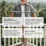 WGB Kemeja Pendek Polos Pria Bigsize Tekstur Urban Ukuran Besar Jumbo  XXL - Prime Series - Image 2