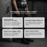 WGB Celana Jeans Jogger Basic Pria Big Size Jumbo Ukuran Besar Bahan Stretch XXL - Prime Series - Image 2
