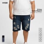 WGB Celana Jeans Pendek Sobek Ripped Pria Big Size Ukuran Jumbo XXL - Prime Series