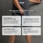 WGB Celana Jeans Pendek Sobek Ripped Pria Big Size Ukuran Jumbo XXL - Prime Series - Image 2