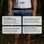 WGB Celana Jeans Basic Pendek Pria BigSize Besar Jumbo Bahan Stretch XXL - Prime Series - Image 2