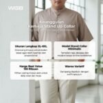 WGB Kemeja Stand Up Collar Pendek Pria Big Size Jumbo XXL - Best Value Series - Image 2
