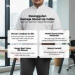WGB Kemeja Stand Up Collar Panjang Pria Big Size Jumbo XXL - Best Value Series - Gambar 2