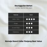 WGB Kemeja Stand Up Collar Panjang Pria Big Size Jumbo XXL - Best Value Series - Gambar 4