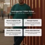WGB Kaos Salur Striped Pria Bigsize Ukuran Besar Jumbo XXL - Prime Series - Gambar 2