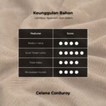 WGB Celana Panjang Basic Corduroy Pria Bigsize Ukuran Besar Jumbo XXL - Prime Series - Gambar 4