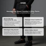 WGB Celana Formal Light Flex Stretch Pria Big Size Ukuran Jumbo XXL - Smart Comfort Series - Gambar 2
