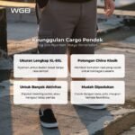 WGB Celana Cargo Pendek Pria Big Size Jumbo XXL - Stretch Melar Tebal - Prime Series - Gambar 2
