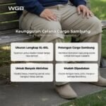 WGB Celana Cargo Sambung Pants Pria Bigsize Ukuran Besar Jumbo XXL - Prime Series - Gambar 2